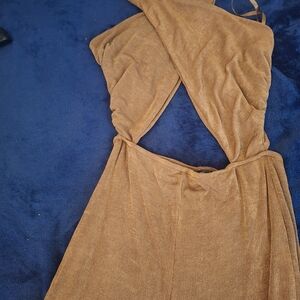 Brown Halter Maxi Dress